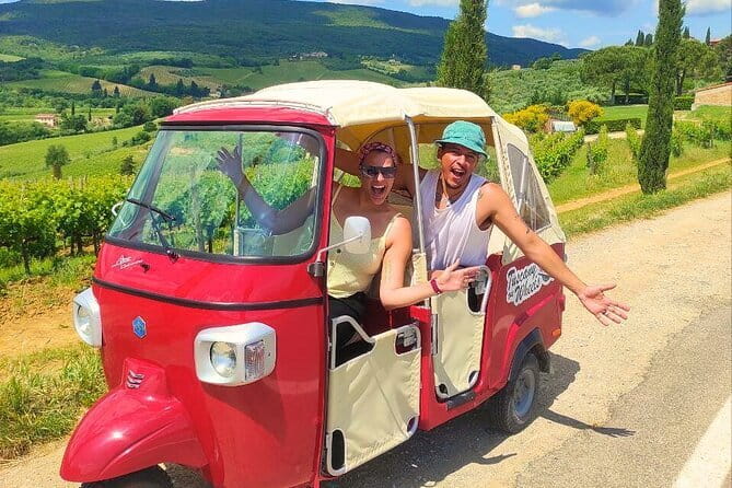From San Gimignano: Original Tuscany wine tour by Tuk Tuk - An Authentic Tuscan Experience in a Charming Tuk-Tuk