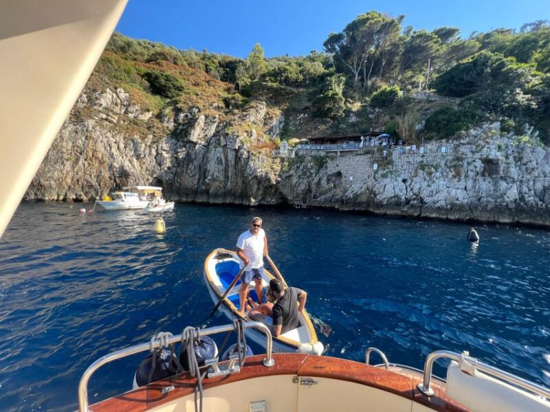 From Sorrento: Capri Boat Tour with Blue Grotto Visit - Visiting the Green Grotto and Punta Carena Lighthouse