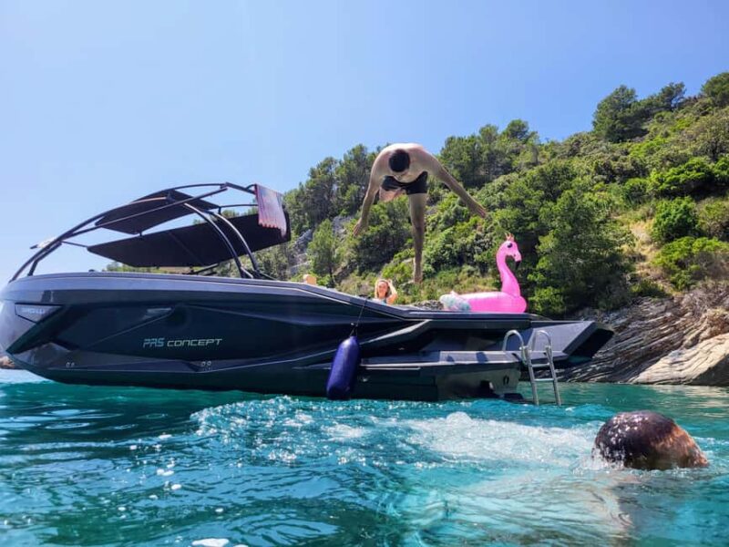 From Split: Blue Cave, Hvar, Mamma Mia, 5 Islands boat Tour - The Blue Cave Speedboat Adventure Starts Bright and Early