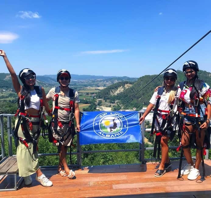 From Tirana: Petrela Zipline Adventure with Transport - The Zipline Route and Platforms