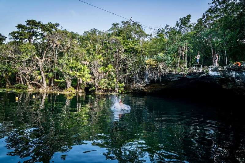 From Tulum: Four-Cenote Adventure - Zip-Lining and Canoeing at Large Cenote Naval