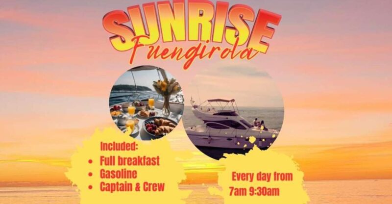Fuengirola: Sunrise Boat Tour with breakfast and drinks - Setting Sail from MACARENA CHARTER for a Morning of Coastal Beauty