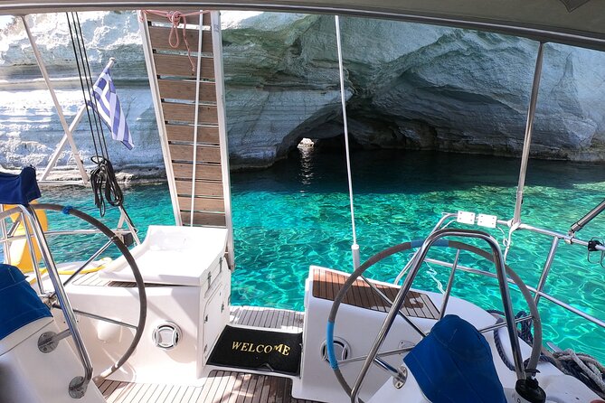 Full Day Boat Tour Around Milos and Poliegos - The Red Cliffs of Cape Vani