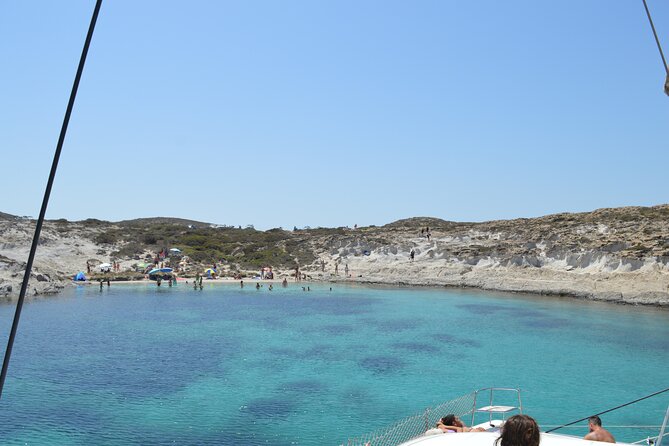 Full Day Catamaran Cruise in Paros - Relaxing at Farangas Beach on Paros