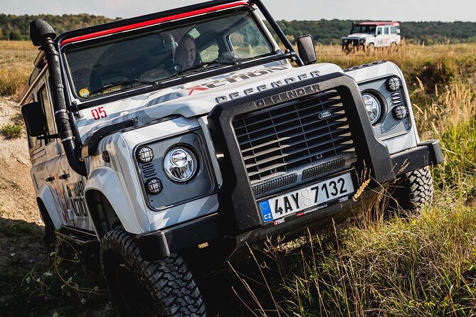 Full-day Land Rover driving off-road experience Prague - Lunch Break in the Countryside Fields