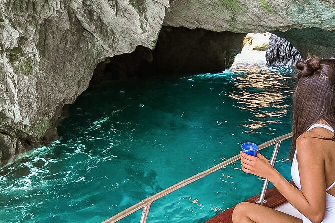 Full day on a private boat to discover Capri - Passing Villa Malaparte and Viewing the Red Cave