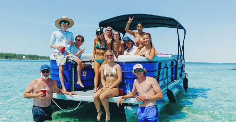 Full Day Pontoon Boat Rental- Okaloosa Island - Exploring Crab Island and Destin Harbor