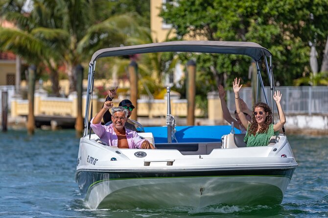 Fun Boat Rental with Captain in Miami Beach - up to 6 people - Start at Miami Beachs West Ave with a Private Captain