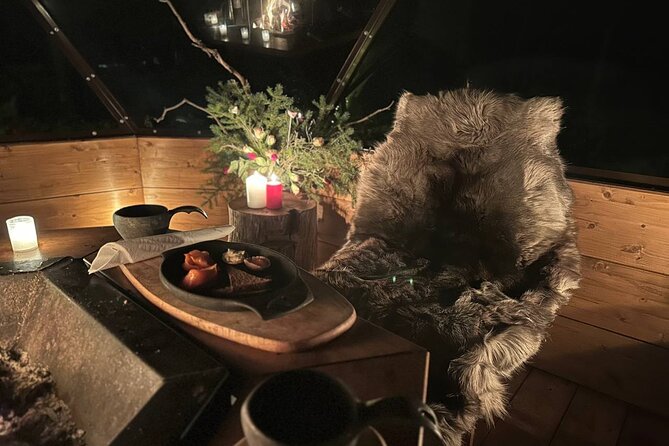 Glass Igloo Campfire Dinner under Northern Lights - Watching the Northern Lights from Inside the Igloo