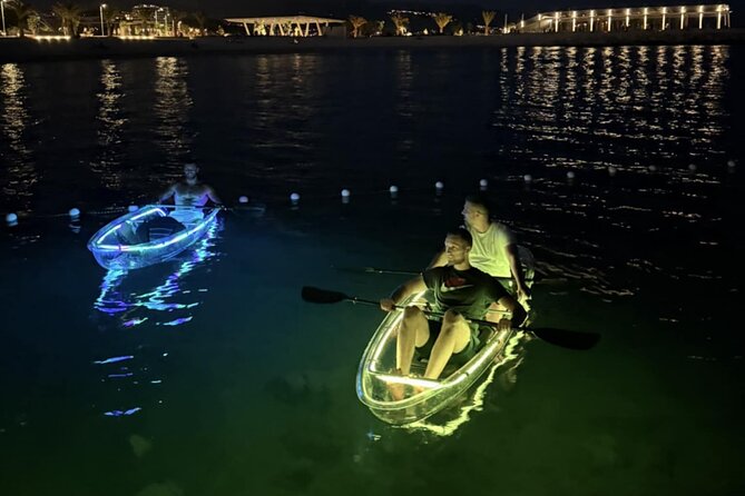 Glowing Night Kayak Tour with LED lights and Moonlight - The Bright Lights of Split: The LED-Kayak Experience Begins at Znjan City Beach