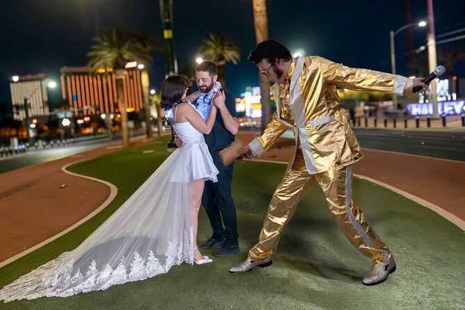 Gold Elvis Wedding or Vow Renewal at Las Vegas Sign - A Unique Wedding Experience at the Las Vegas Sign with Gold Elvis