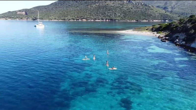 Golfo Aranci tour SUP Paddleboard Dolphin watching, aperitif - Exploring Cala Moresca and Its Marine Beauty