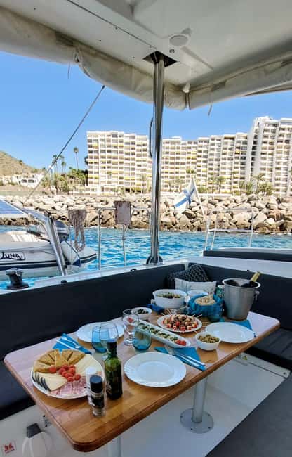 Gran CanariaPrivate Catamaran Trip  All-Inclusive Luxury - Scenic Stops Near Playa Anfi del Mar