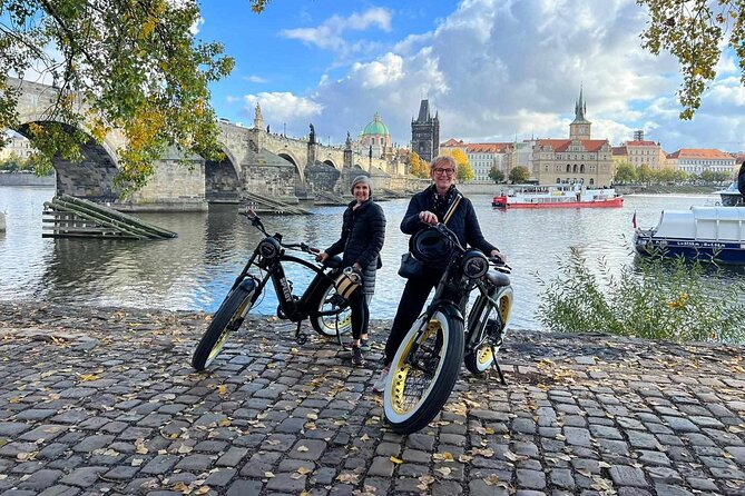 Grand City Tour of Prague on Retro Styled E-Bike - Glimpse of Petrin Tower and the Large Stadium