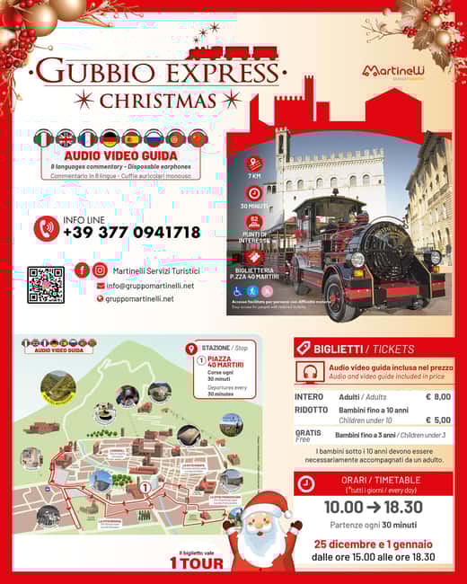 Gubbio: Christmas Train Tour with Audio Guide - Starting Point at Piazza 40 Martiri and Christmas Markets