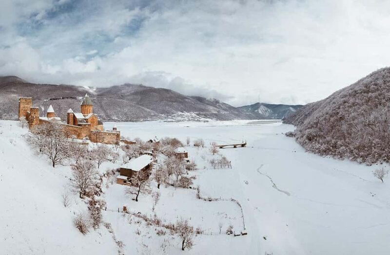 Gudauri Ski Resort Tour  Thrills Above the Clouds in 1 day - Exploring the Medieval Ananuri Fortress with Panoramic Views