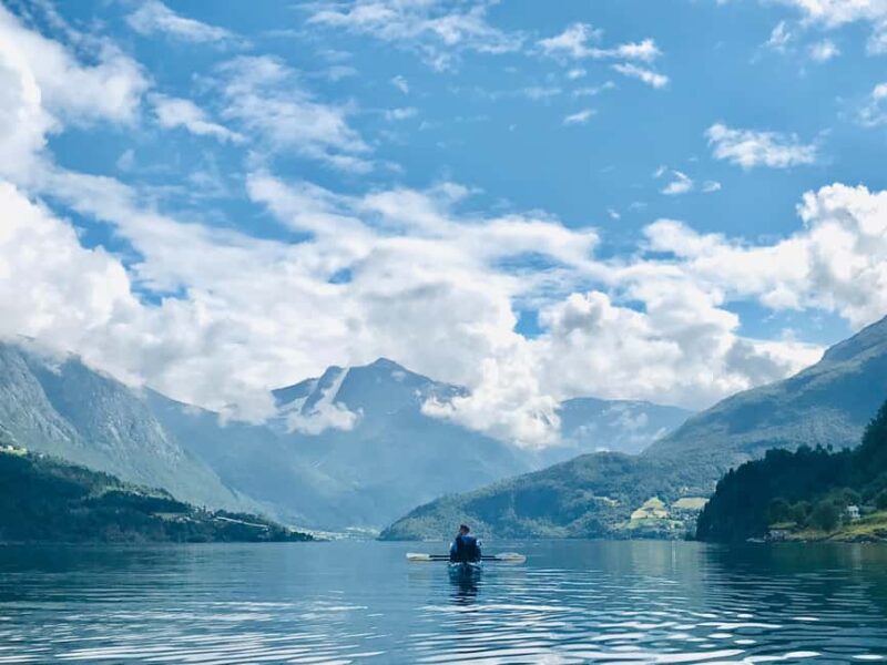 Guided Kayak Tour with Lunch by the Fire. Family friendly - Discover the Tranquil Waters of Olden Fjord by Kayak