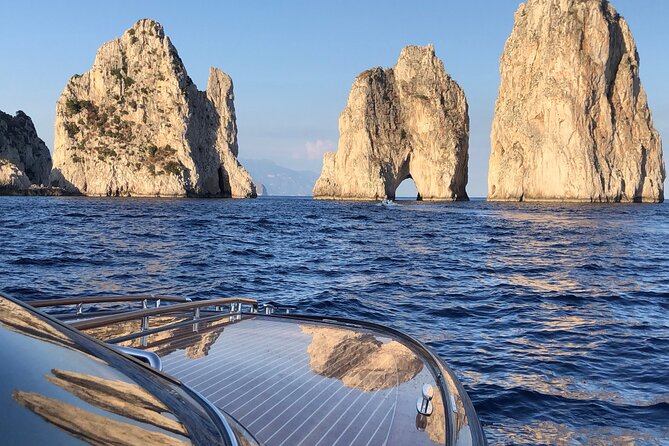 Half day around Capri by Rivarama 44 speedboat - Snorkeling and Refreshments on Board