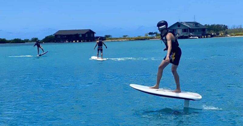 Hawaii: Electric Hydrofoil Surfing Solo Lesson - Hawaii: eFoil Land Lesson on the Balance Board Simulator
