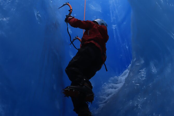 Heli Glacier Crevasse Ice Climbing- Summer - Exploring the Glaciers Melt Pools and Ice Formations