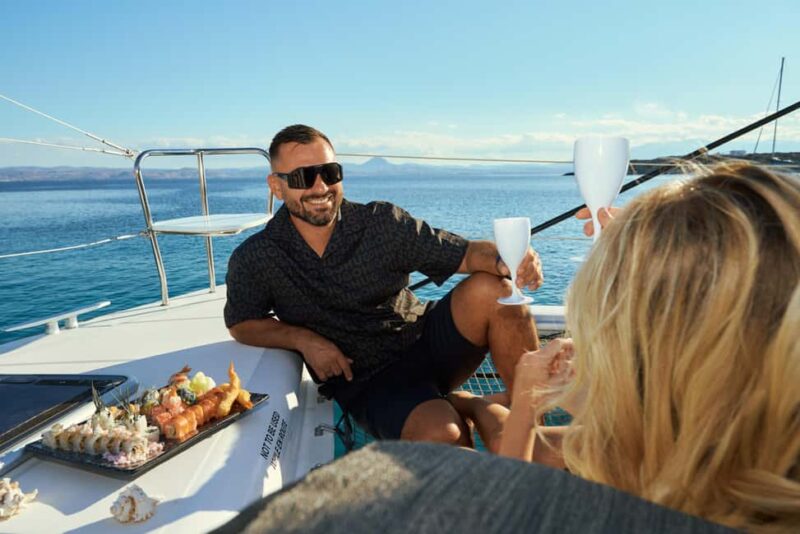 Heraklion: Sunset Luxury Cruise with Sushi and Open Bar - The Modern Catamaran Designed for Comfort and Style