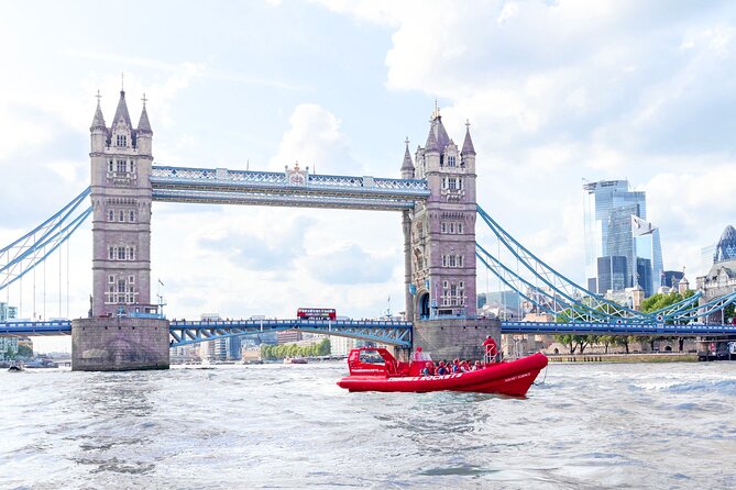 High-Speed Thames River Speedboat in London - Gliding Under Tower Bridge and Past the Tower of London