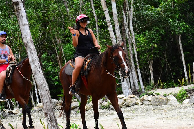 Horseback Riding, ATV (shared), Cenote & Zipline Combo 4X1 from Playa del Carmen - Thrilling ATV Ride Through the Jungle Trails