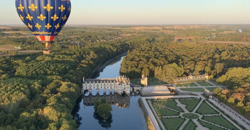 Hot Air Balloon Flight above the Castle of Chenonceau - The Château of Chenonceau from the Sky