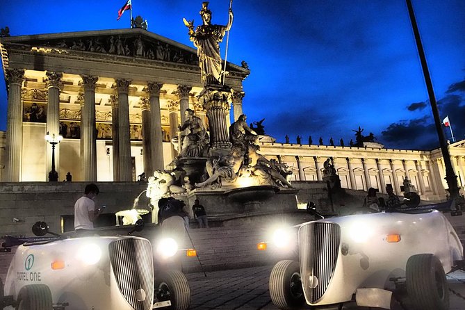 Hotrod Moonlight Tour -evening tour with PRATER ferrys wheel ride - The Route and Stops on the Night Tour