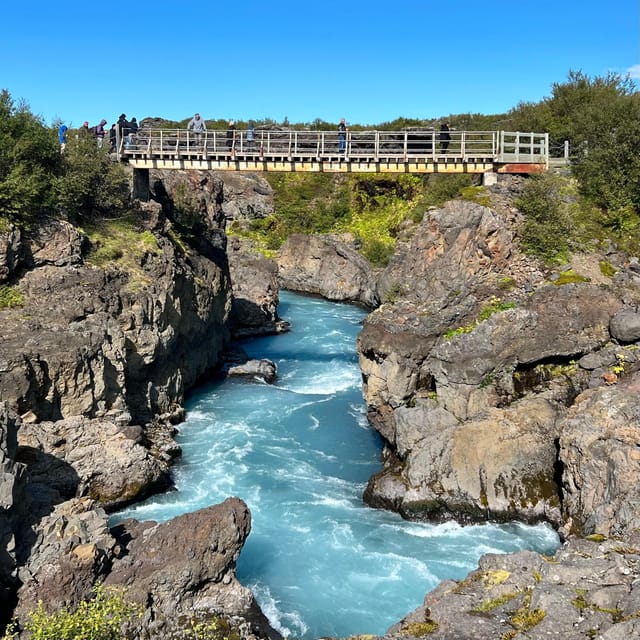 Hraunfossar, Barnafoss+Hvamsvik hot spring Private tour - The Mystique of Barnafoss Waterfall and Its Folklore