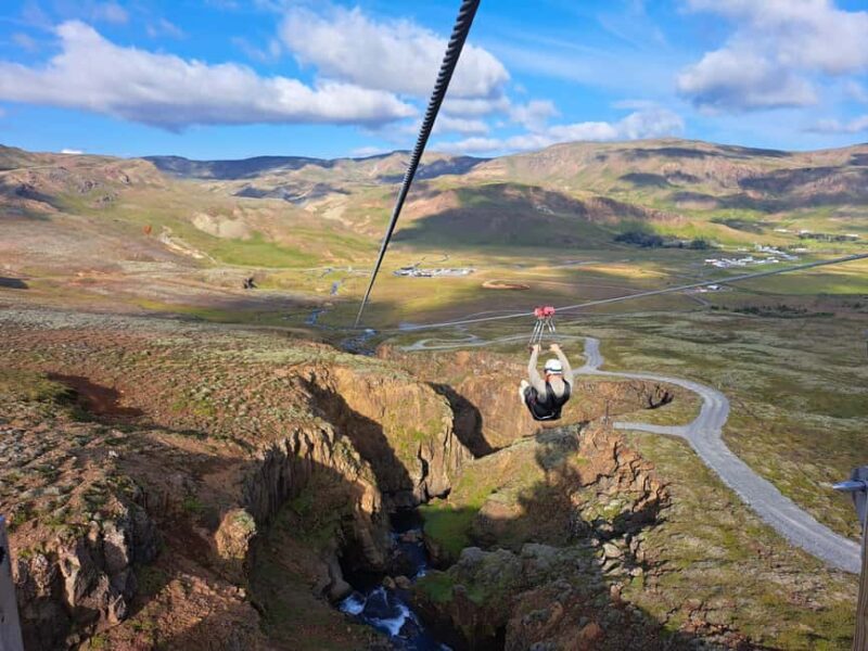 Hveragerdi: Mega Zipline Experience - The Scenic Hike to the Zipline Launch