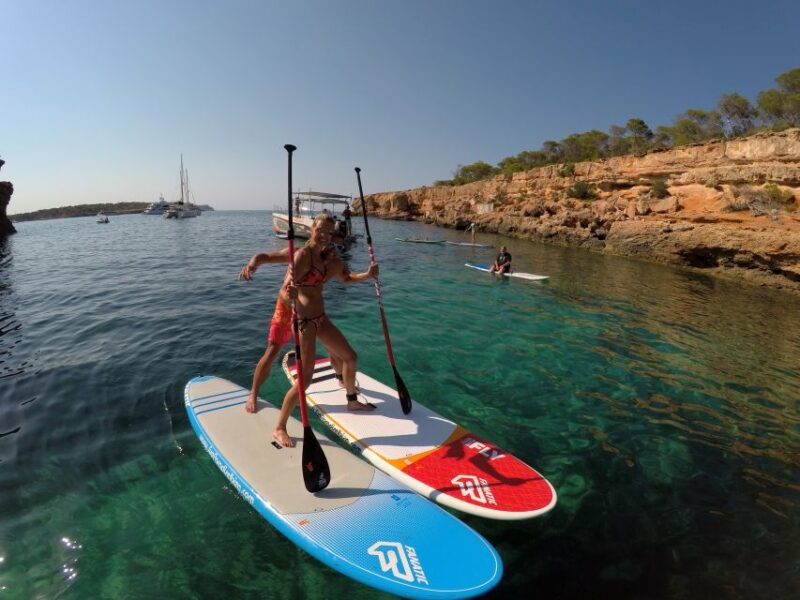Ibiza: SUP & Snorkel Boat Tour with Caves, Drinks & Photos - Refreshments and Local Flavors on Board
