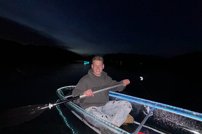 Illuminated Glass Kayak Sunset Tour//Whitefish, MT - The Unique Experience of Clear LED Kayaks