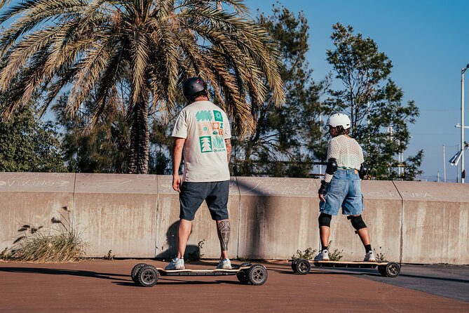 initiation experience to ride an e-skate - The Scenic Waterfront Environment of Barcelona’s Seafront