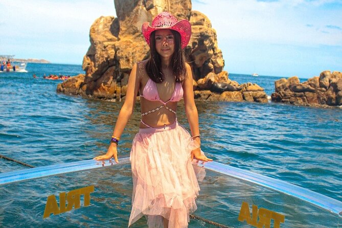 Instagrammable Glass-bottom boat trip in Los Cabos Bay - The Iconic El Arco and Coastal Views