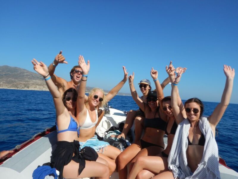 Ios Island: Speedboat Cruise from Mylopotas Beach - Snorkeling Gear, Water, and Juice Included