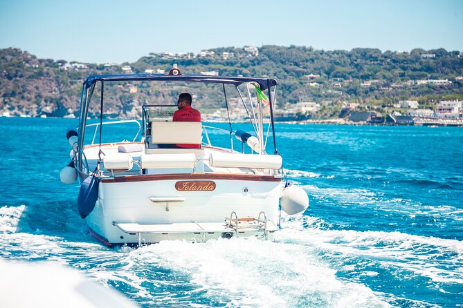 Ischia island private excursion on Gozzo Aprea Milano 8,3m - Swimming at La Scarrupata and Baia di San Montano