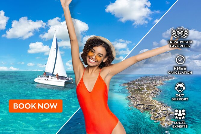 Isla Mujeres VIP Premium Catamaran Transport & Dock fee Included - Convenient Online Booking and Hassle-Free Transportation