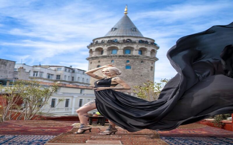 Istanbul Flying Dress Rooftop Photo Shoot - Iconic Istanbul Landmarks as Backdrops for Your Photos