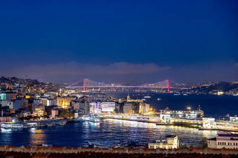 Istanbul: Turkish Food Night and Rooftop Experience - Enjoy the Spectacular View from a Rooftop Restaurant
