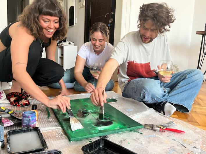 Istanbul: Wine and Paint Workshop with Turkish Fabrics - Explore an Authentic Istanbul Art Experience for $57