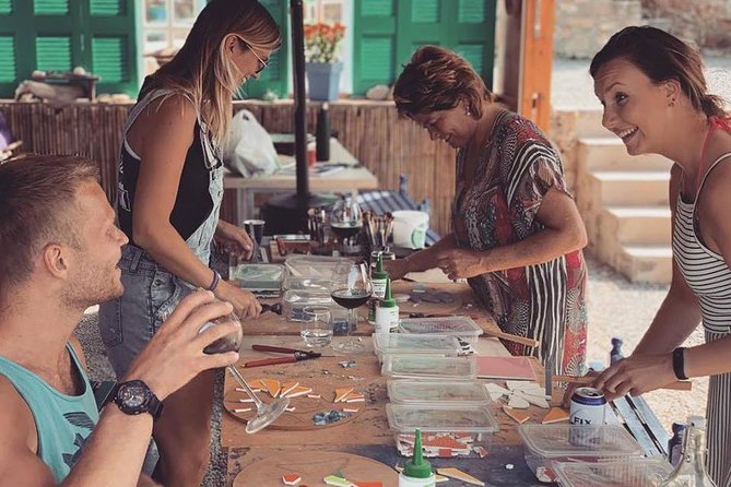 Karpathos Creative Workshop for Mosaic in the vineyard - The Crafting Process: Step-by-Step Mosaic Creation
