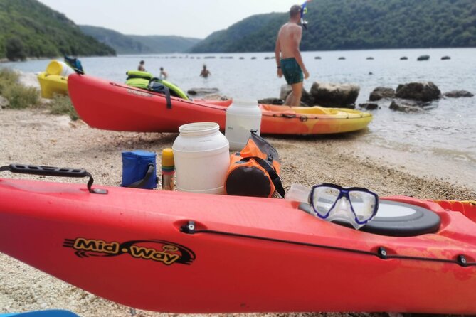 Kayaking Experience in Lim Bay Sea in The Croatian Fjord - The Beach Break: Relaxing on a Small Beach