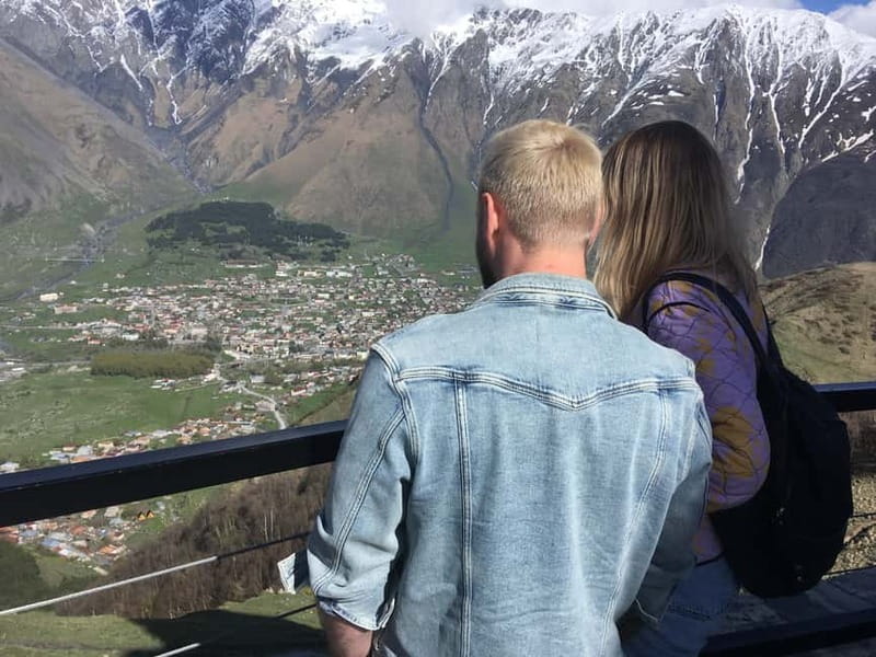 Kazbegi Day Trip (Jinvali, Ananuri, Gudauri, Gergeti church) - Viewing Gudauri from the Mountain Pass