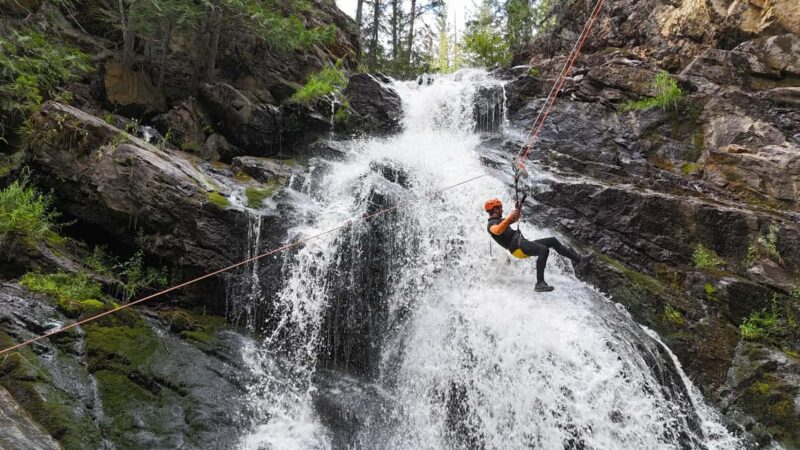 Kelowna: Adventure Canyoning Tour - The Exciting Waterfall Rappelling and Waterslides