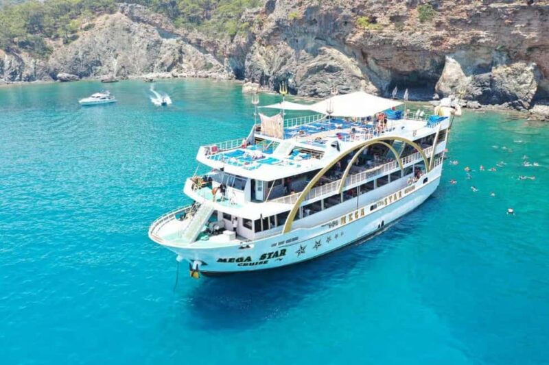 Kemer: Megastar Party Boat Cruise Incl. Lunch & Foam Party - Swimming and Bay Stops: Phaselis, Cennet, and Kiri
