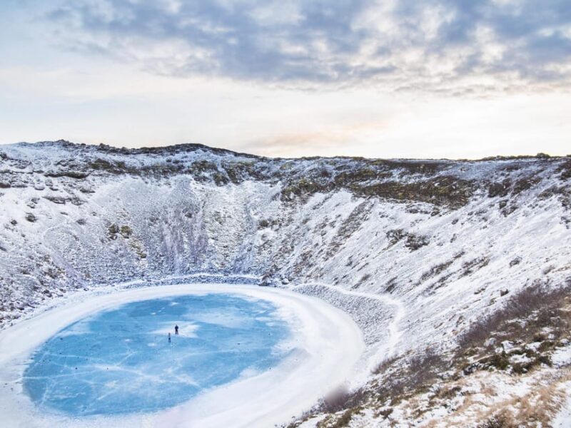 Kerið Volcanic Crater Admission Ticket - The Vibrant Blue Lake and Its Mineral Composition