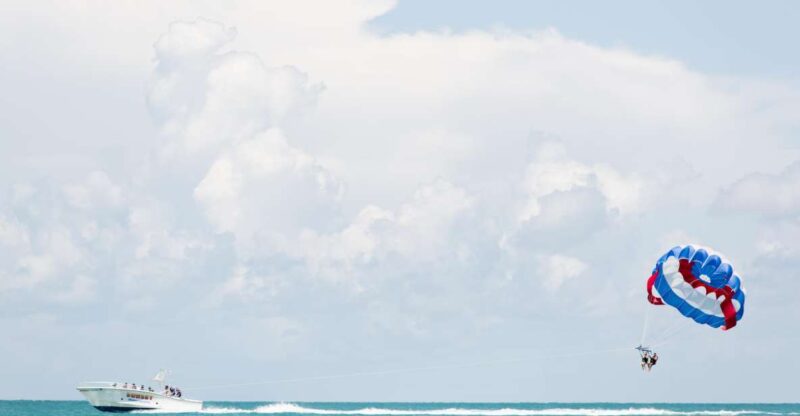 Key West Parasailing at Smathers Beach - The Descent and Refreshing Dip