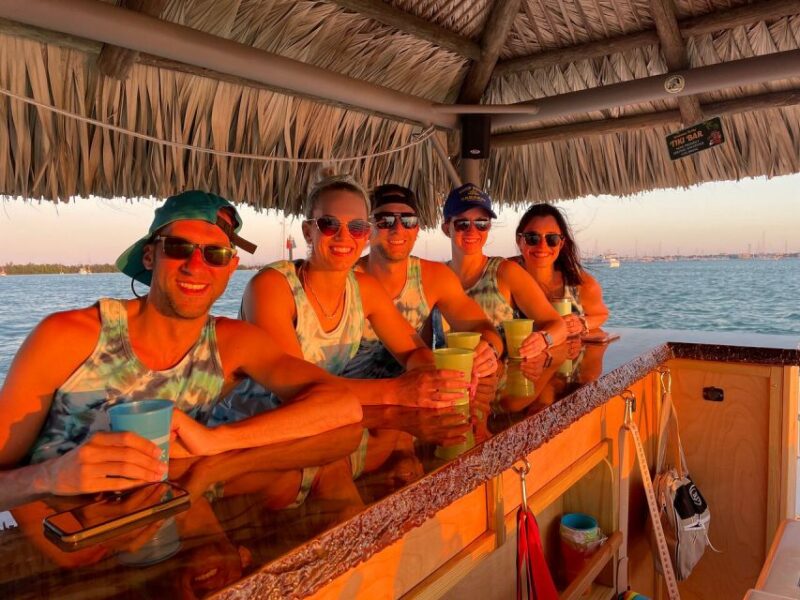 Key West: Private Tiki Boat Sunset Cruise - Key Points