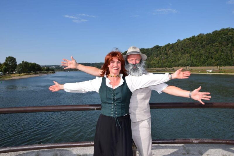 Koblenz: Guided tour Moselle kisses Rhine - Discover Koblenz’s Riverside Charms with Madame Mosella and Rhenus